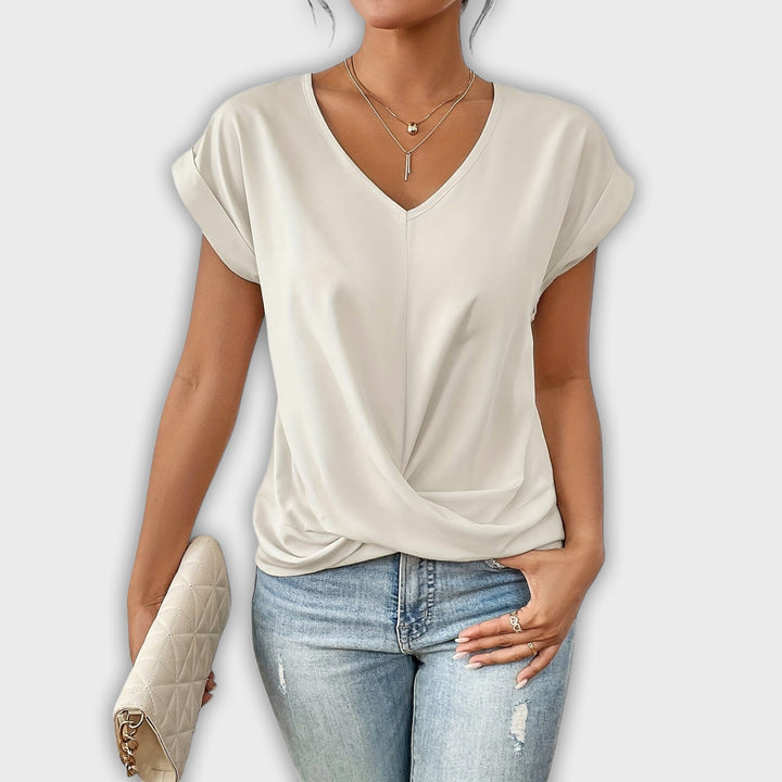 Top con escote en V y detalle de nudo