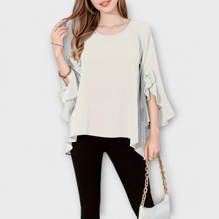 Camisa de primavera perfecta con cuello redondo