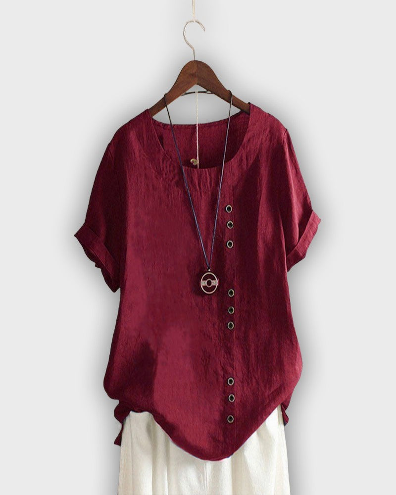 Camisa elegante para mujeres con mangas cortas