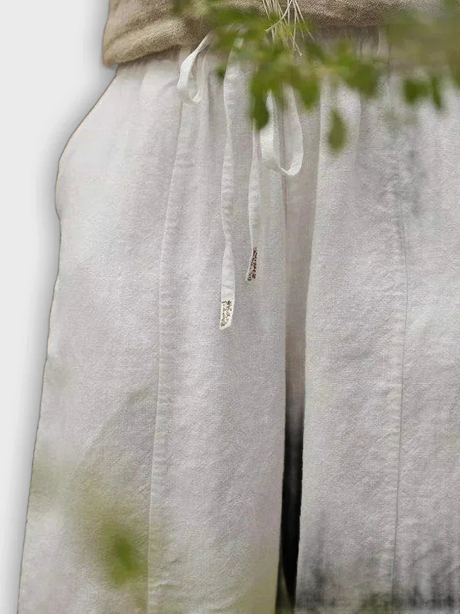 Pantalones de algodón puro cómodos con un diseño elegante