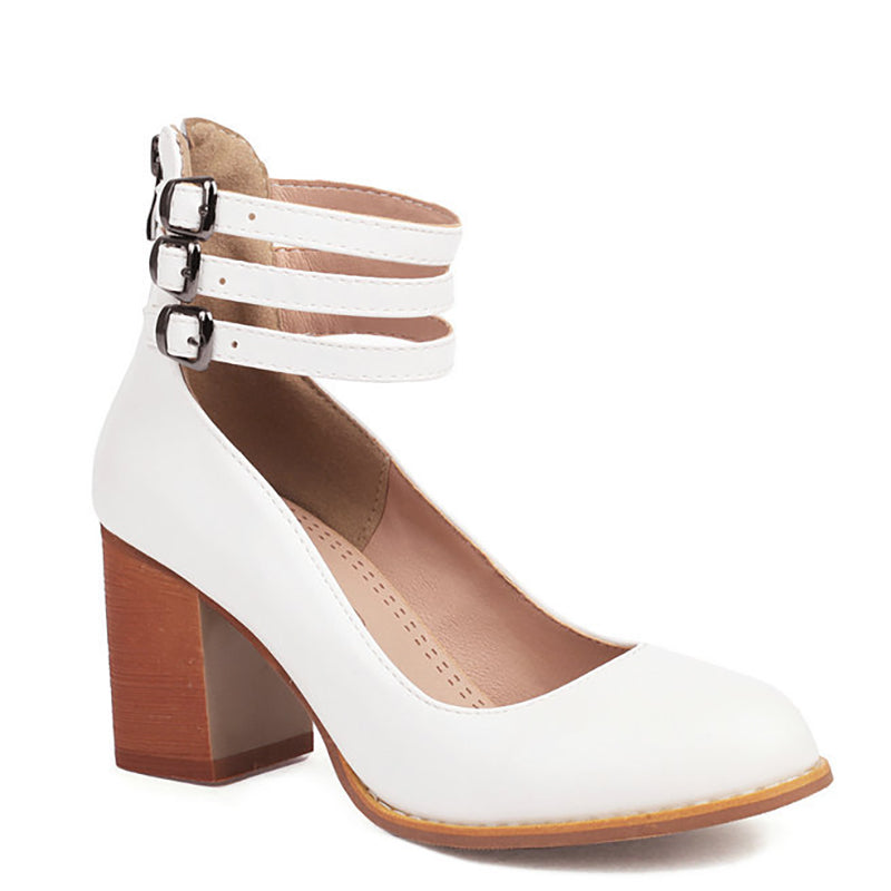 Ksilida | Sandalias lisas con tira de tobillo y suela gruesa