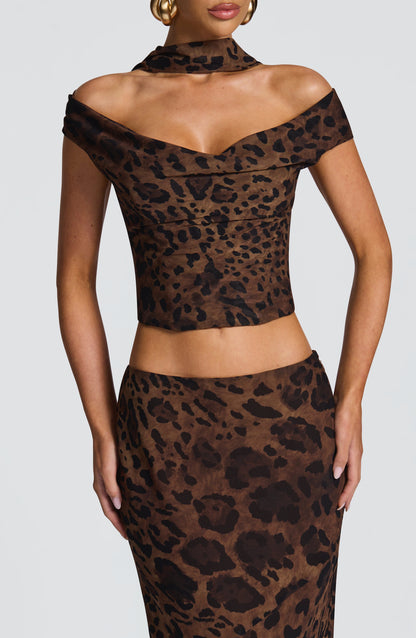 Camiseta Chrysoula - estampado de leopardo