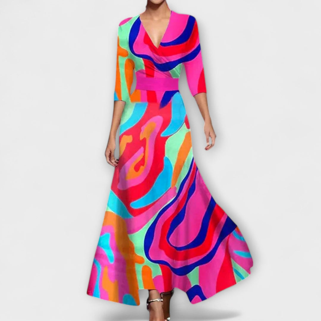 Vestido de mujer elegante con mangas de moda