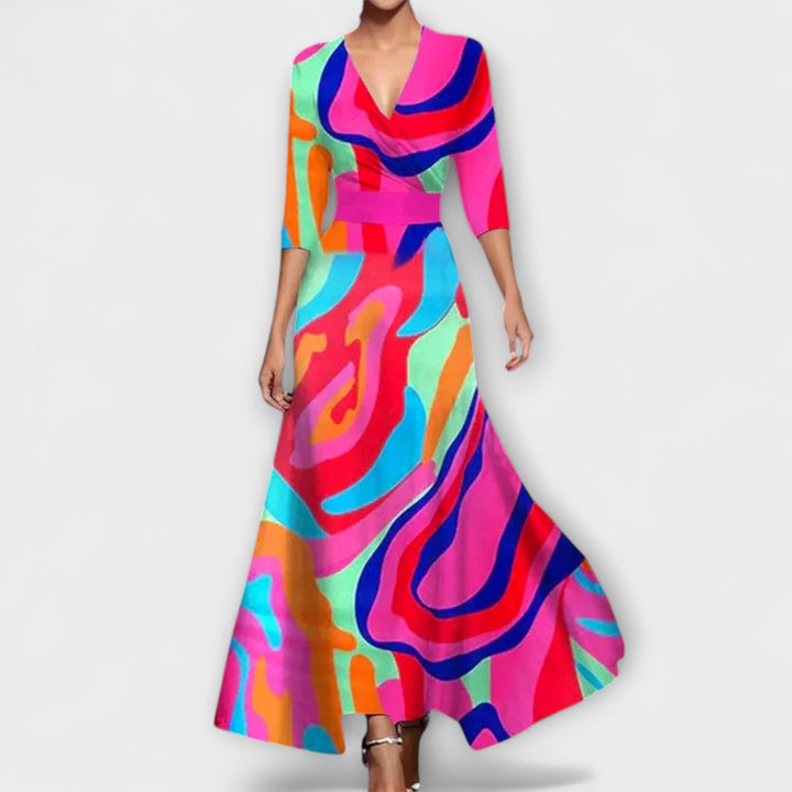 Vestido de mujer elegante con mangas de moda