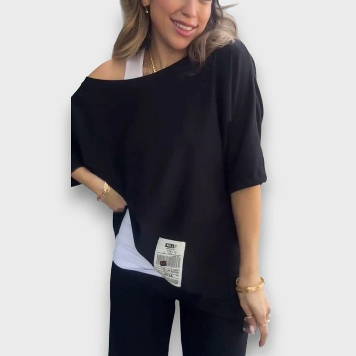 Mariana – Conjunto holgado con top asimétrico