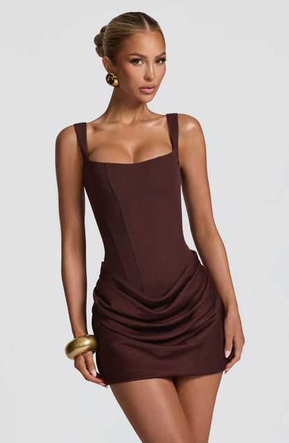 Vestido Cornelia - Marrón Ciruela