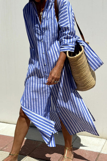 Vestidos de camisa elegantes con rayas