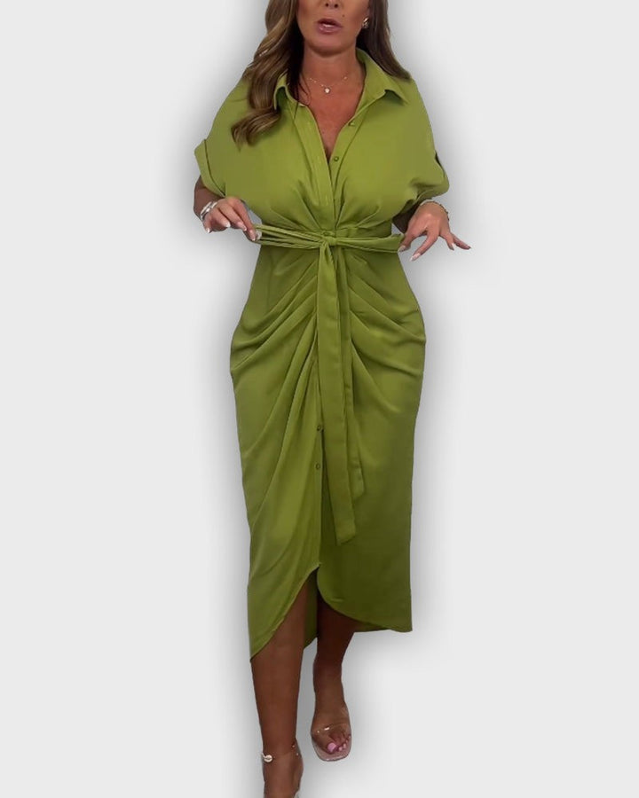 Vestido Catherine elegante con cintura fruncida