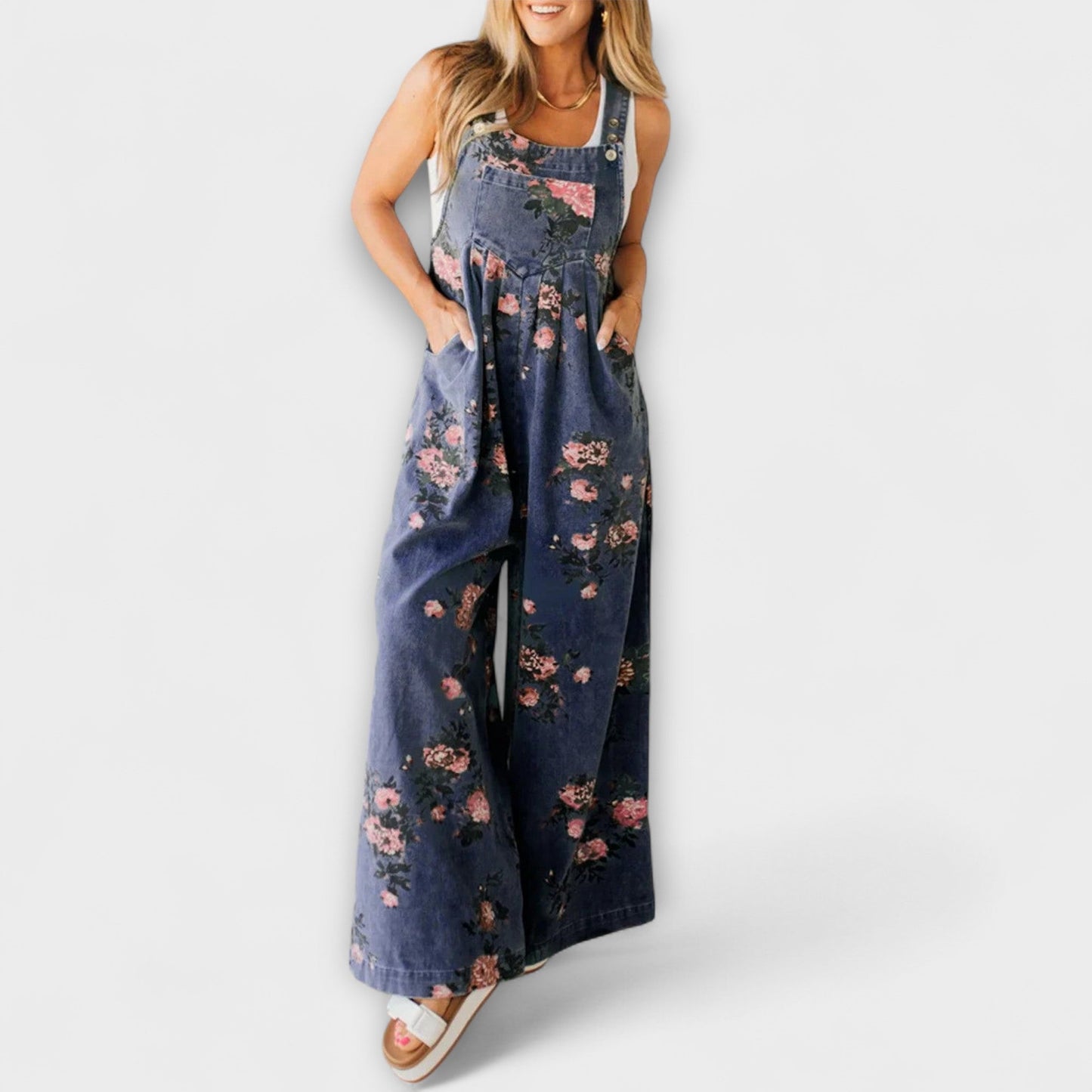Pantalones cortos altos con estampado floral
