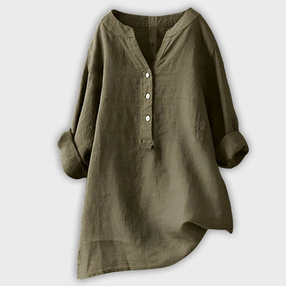 Camisa de lino ligera con botones – Frescura y estilo
