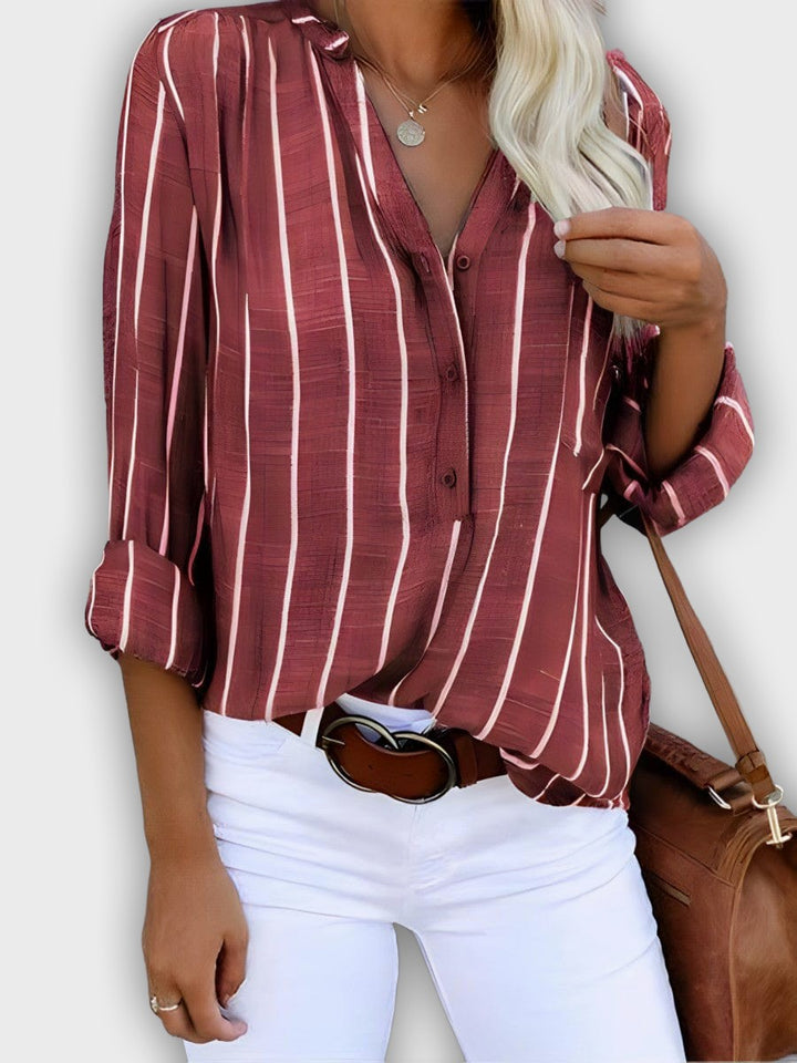 Camisa Lina elegante con mangas largas y versátil