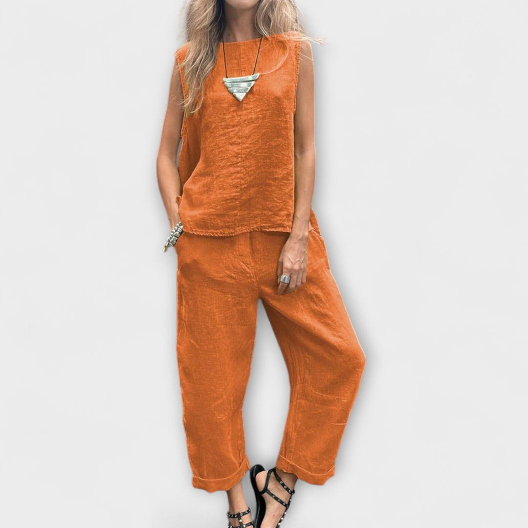 Zarela – Conjunto de verano en tono lima vibrante