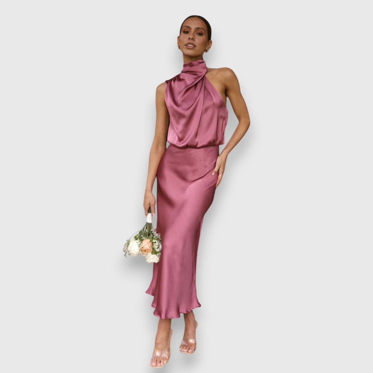 Vestido Zenaida Elegante para Mujeres de Largo Medio