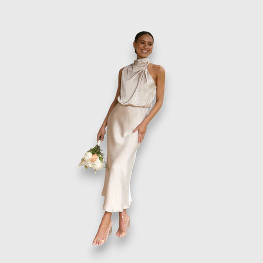 Vestido Zenaida Elegante para Mujeres de Largo Medio