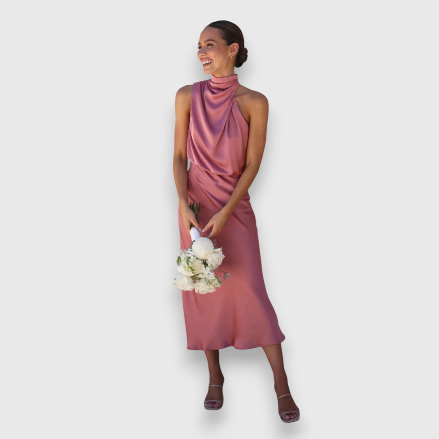 Vestido Zenaida Elegante para Mujeres de Largo Medio