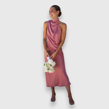 Vestido Zenaida Elegante para Mujeres de Largo Medio