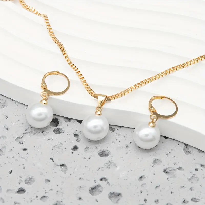 Conjunto de joyas Golden Grace Pearl | Oro