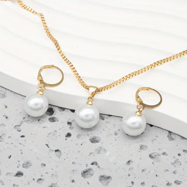 Conjunto de joyas Golden Grace Pearl | Oro