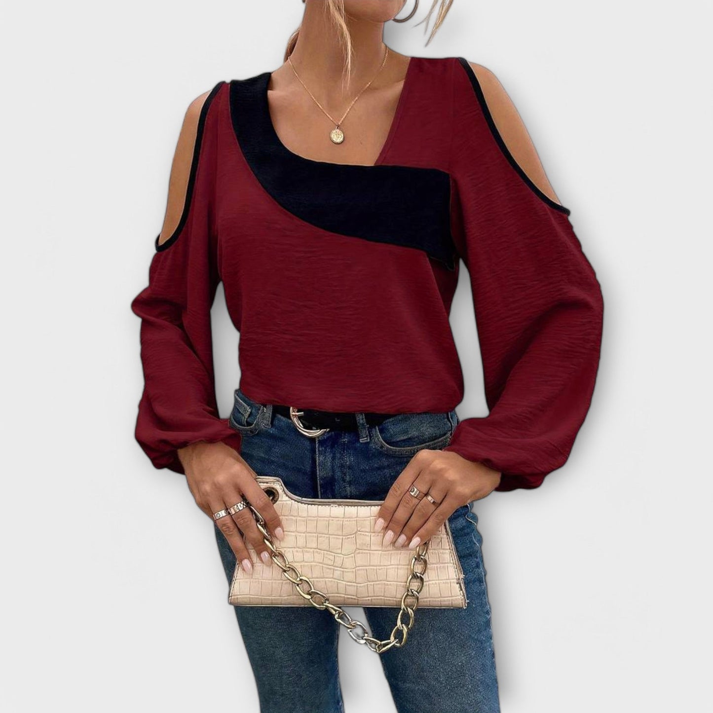 Camisa de cuello cuadrado con mangas largas Scarlet