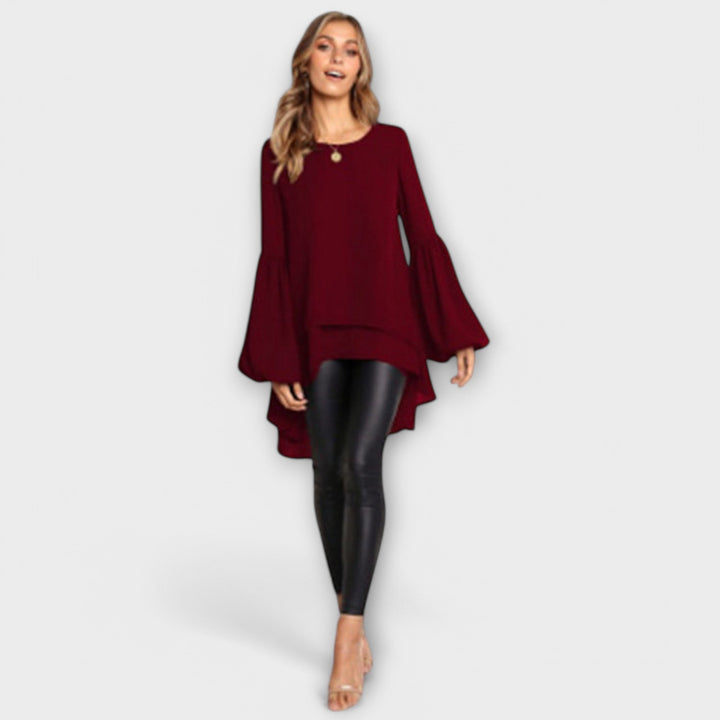 Camisa de primavera perfecta con cuello redondo