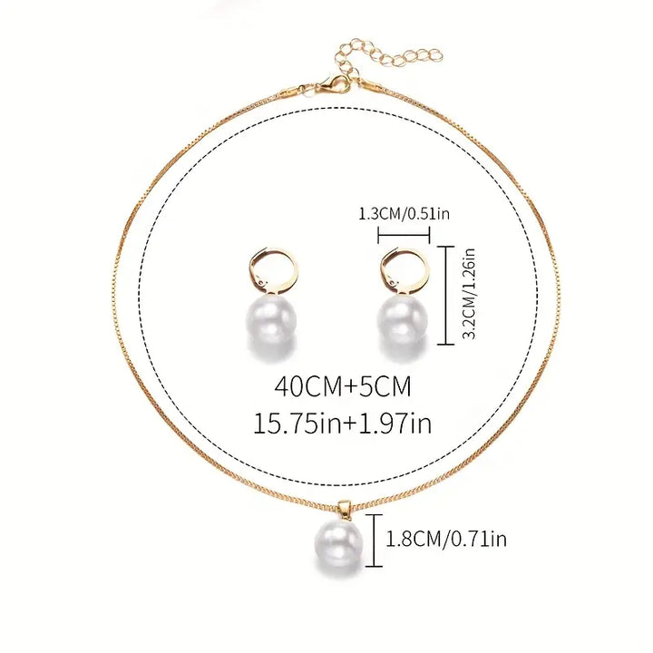 Conjunto de joyas Golden Grace Pearl | Oro
