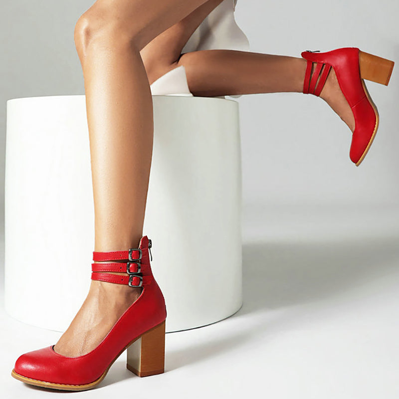 Ksilida | Sandalias lisas con tira de tobillo y suela gruesa