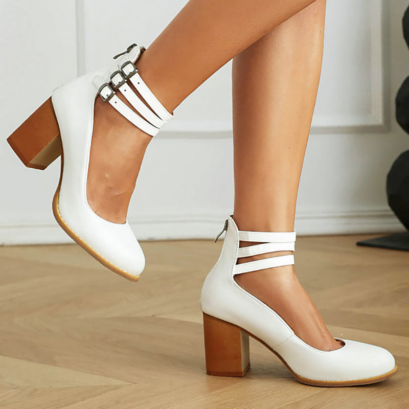 Ksilida | Sandalias lisas con tira de tobillo y suela gruesa