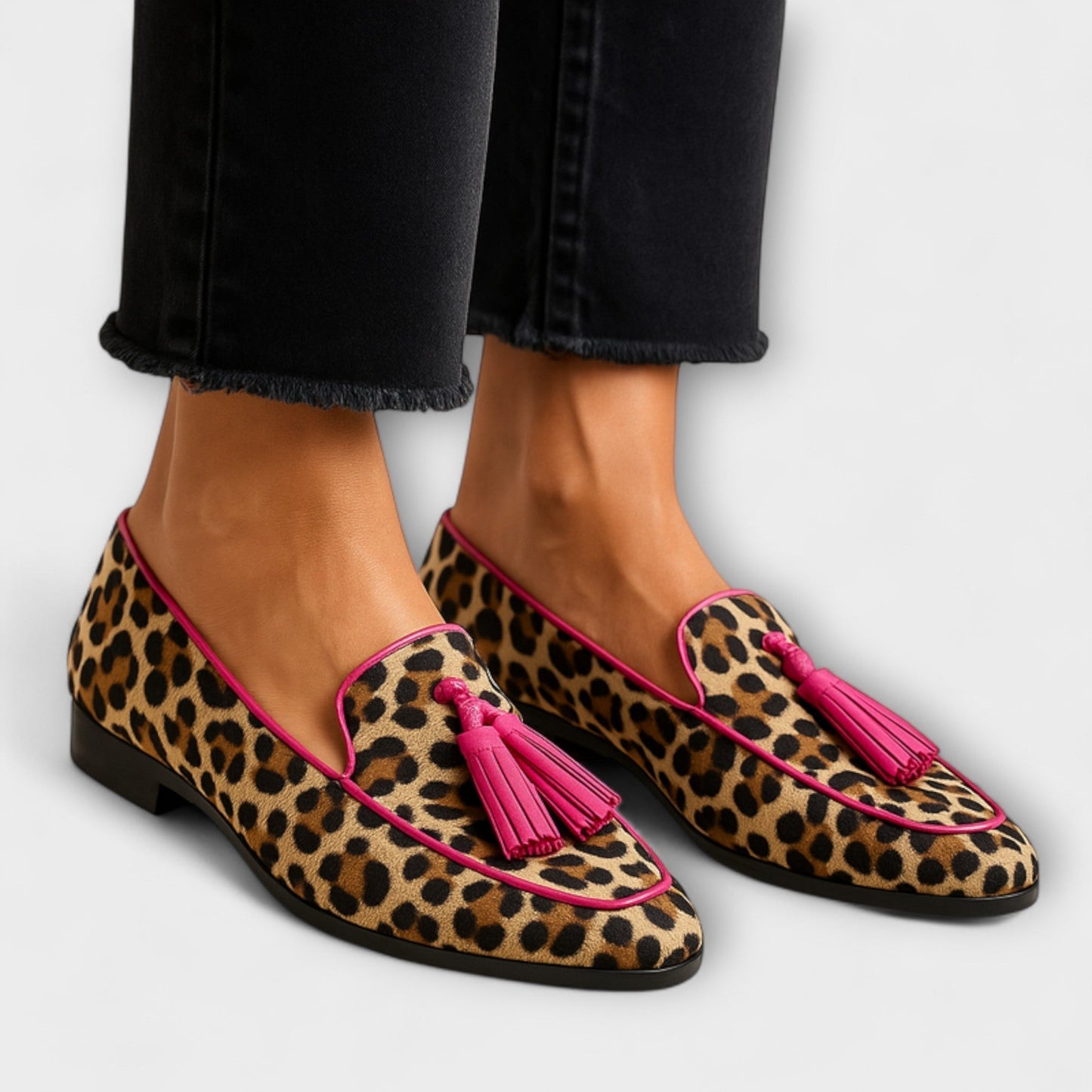 Zapatillas Lana impresas con flecos decorativos