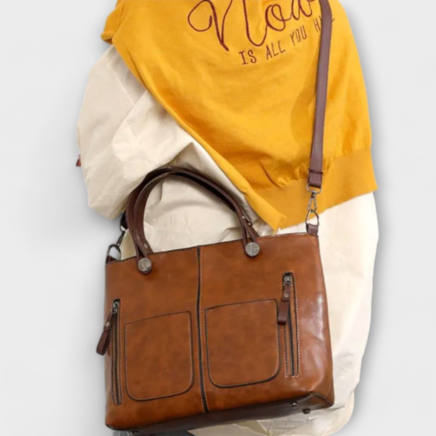 Bolso de cuero elegante de Laura - Bolso tote funcional y estiloso