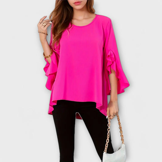 Camisa de primavera perfecta con cuello redondo