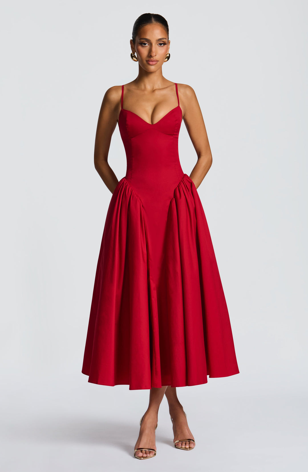 Vestidos midi Emerson - Rojo