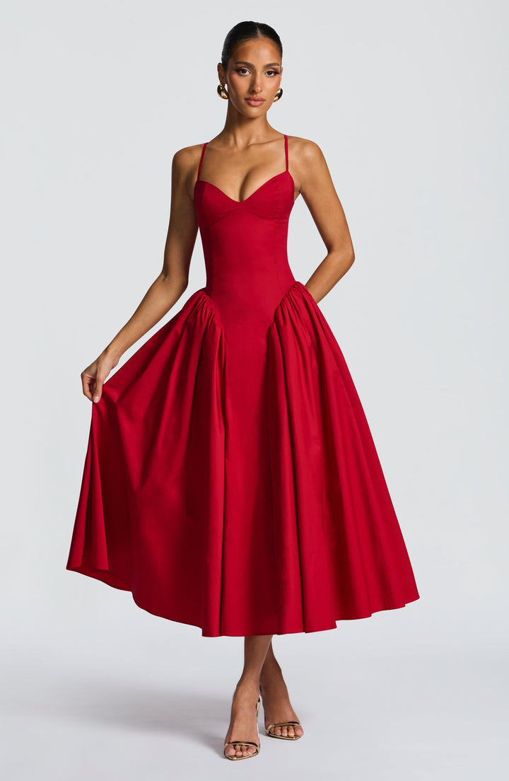 Vestidos midi Emerson - Rojo