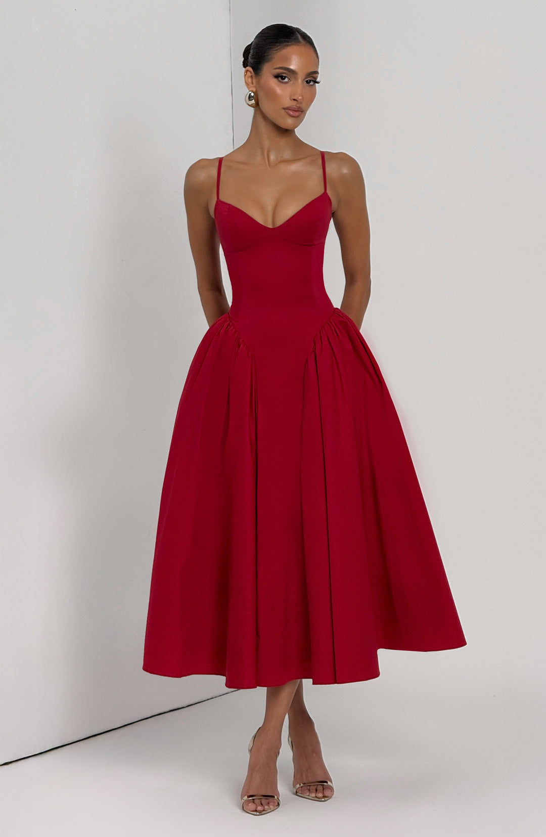 Vestidos midi Emerson - Rojo