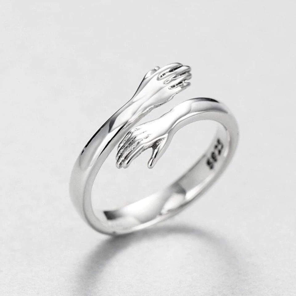 Anillo de abrazo ajustable de plata de alta calidad