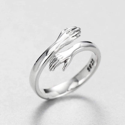 Anillo de abrazo ajustable de plata de alta calidad