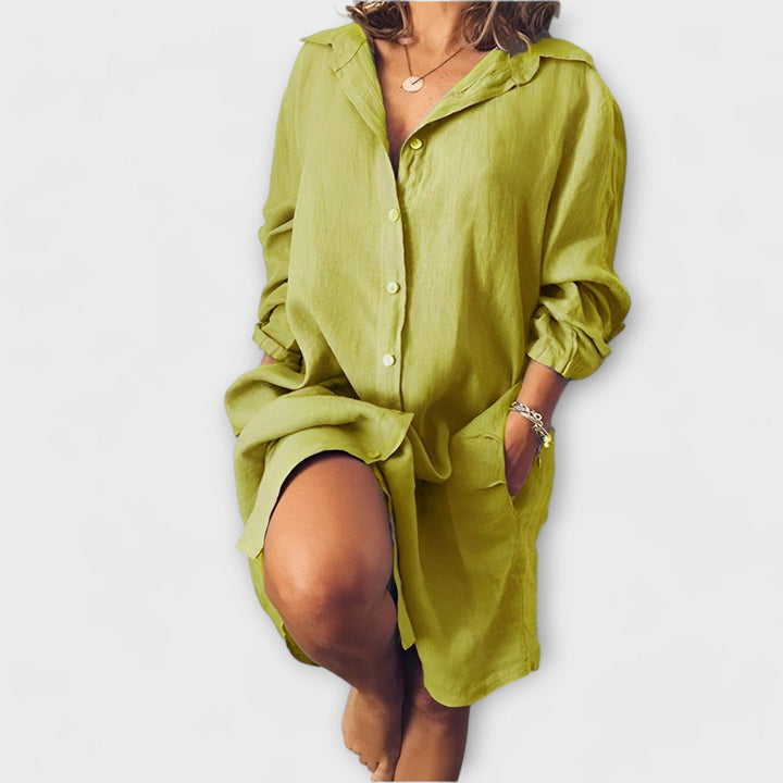 Camisa de lino casual para mujeres - Elegante y cómoda