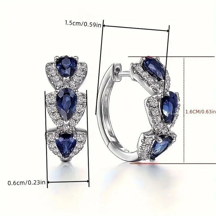 Pendientes Royal Sapphire Crest