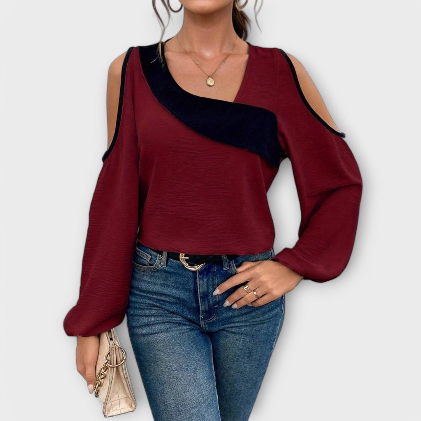 Camisa de cuello cuadrado con mangas largas Scarlet