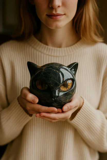 Lobera | Escultura de gato negro misterioso