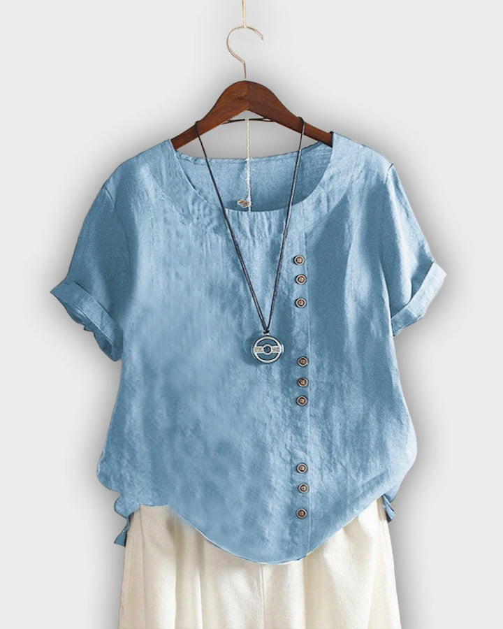 Camisa elegante para mujeres con mangas cortas