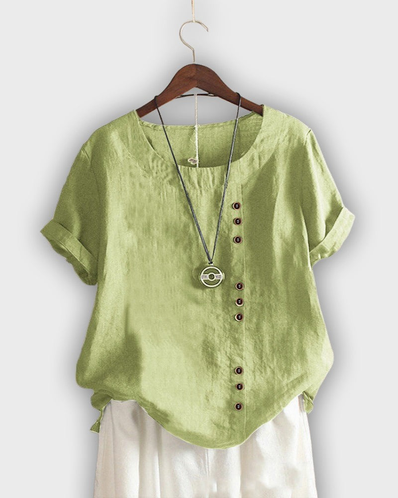 Camisa elegante para mujeres con mangas cortas