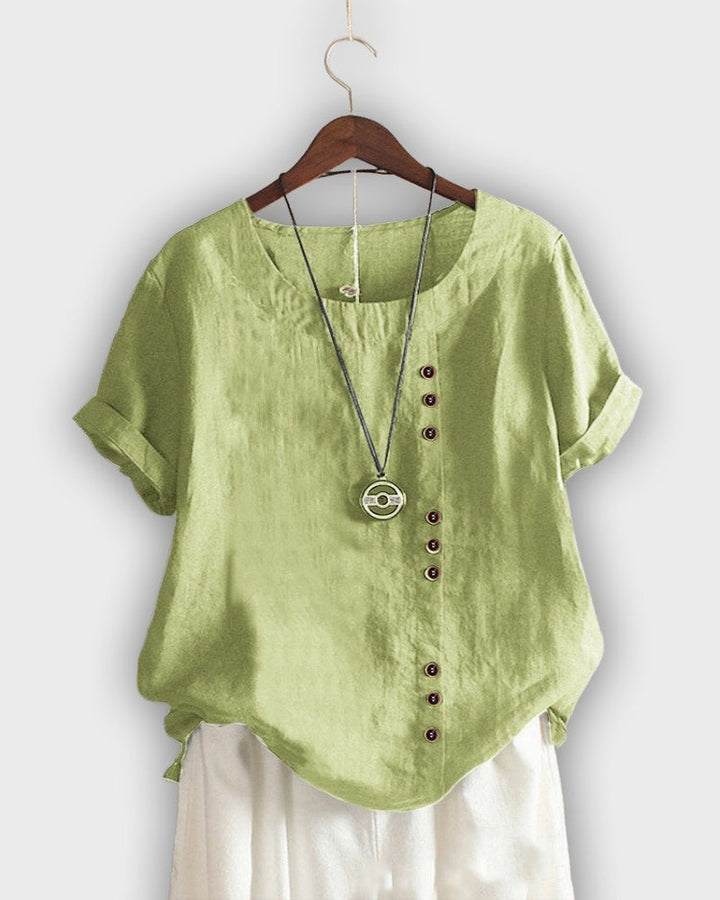 Camisa elegante para mujeres con mangas cortas