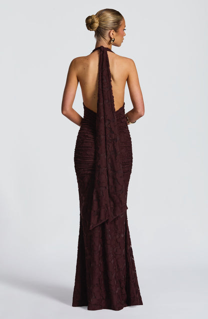 Vestido Maxi Guinevere - Marrón Ciruela
