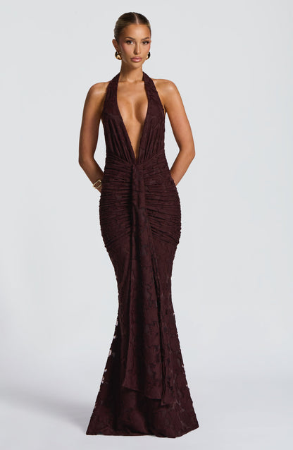 Vestido Maxi Guinevere - Marrón Ciruela