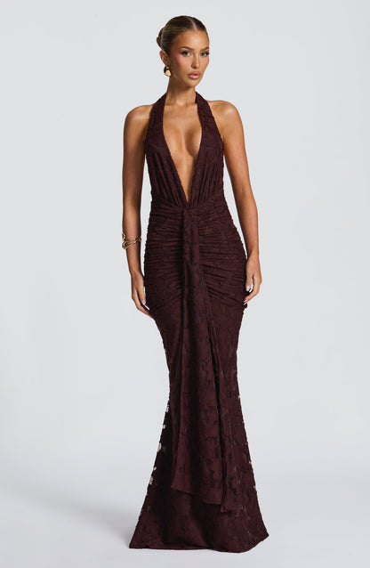 Vestido Maxi Guinevere - Marrón Ciruela