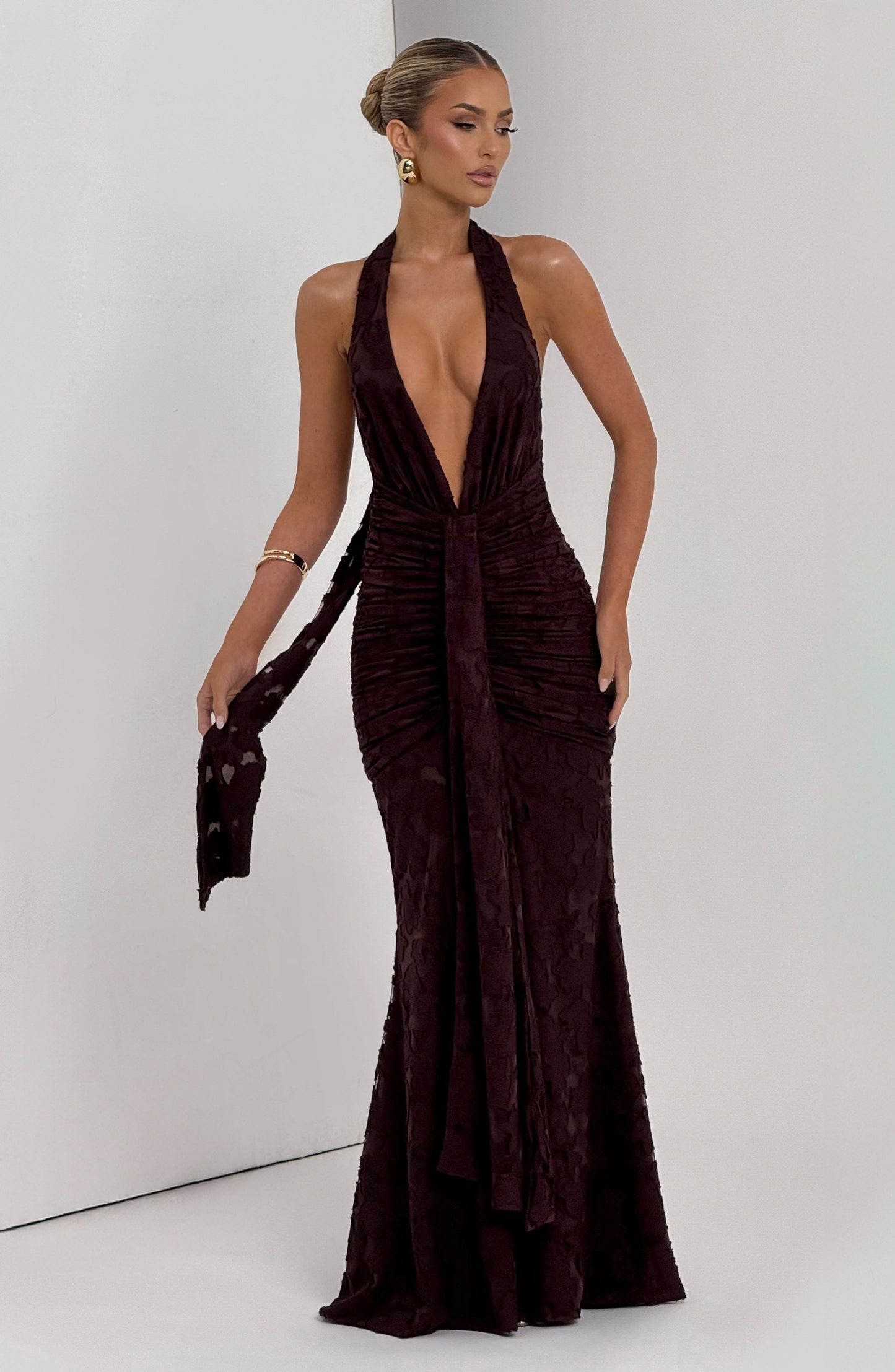 Vestido Maxi Guinevere - Marrón Ciruela