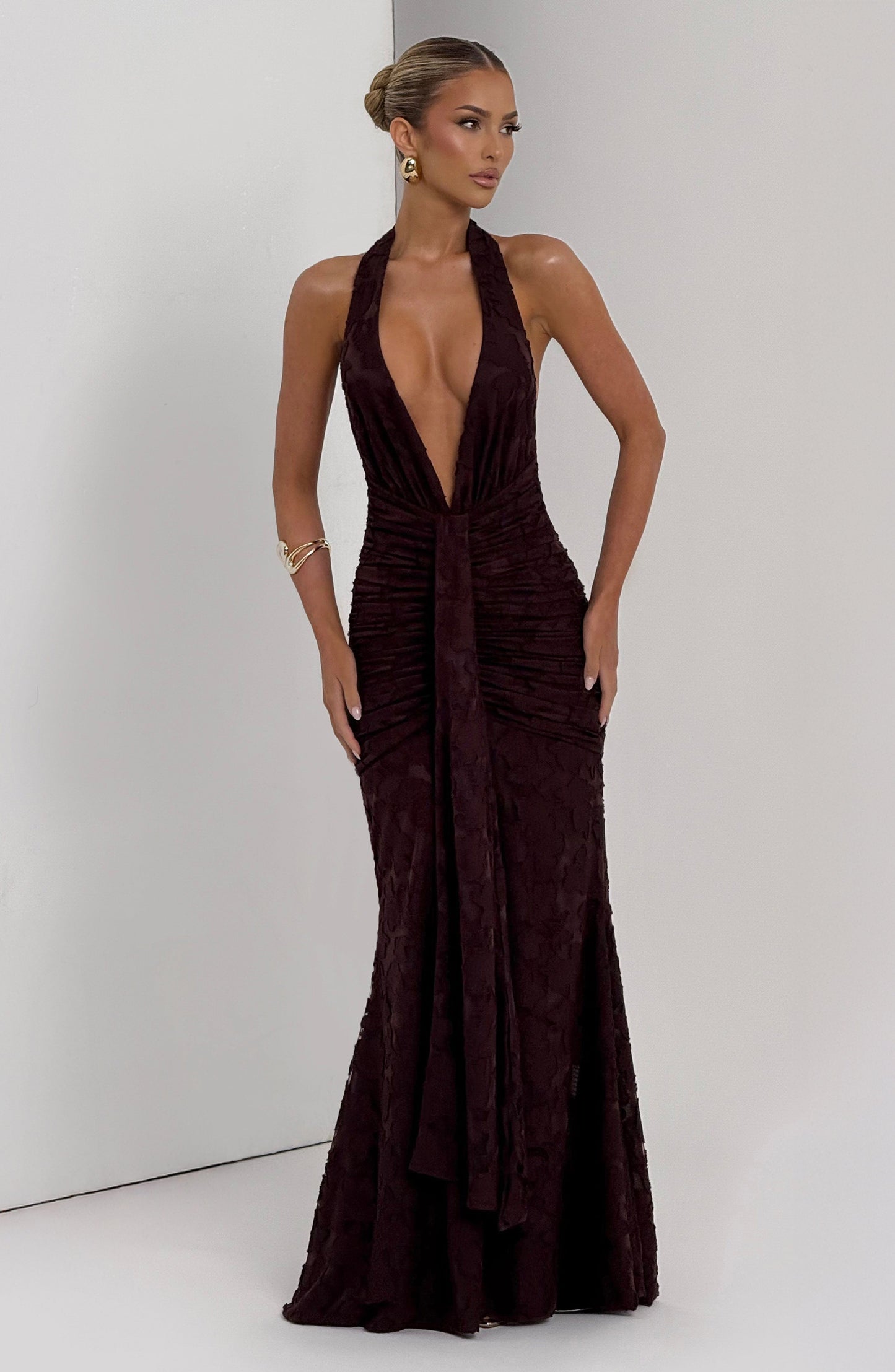 Vestido Maxi Guinevere - Marrón Ciruela