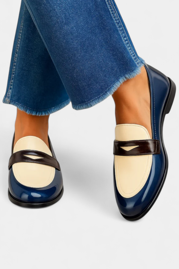 Mocasines bicolor Claudia de estilo atemporal