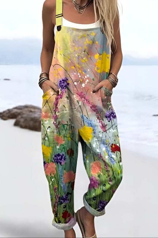 Pragá™ | Pantalones de overol con flores silvestres