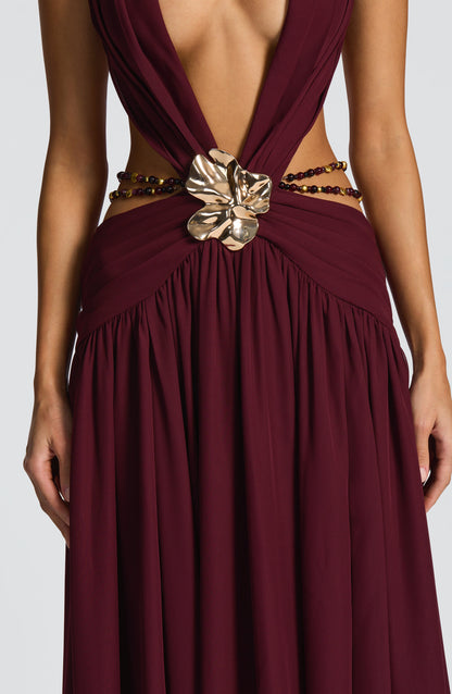 Vestido Indiana Maxi - Laca Cereza